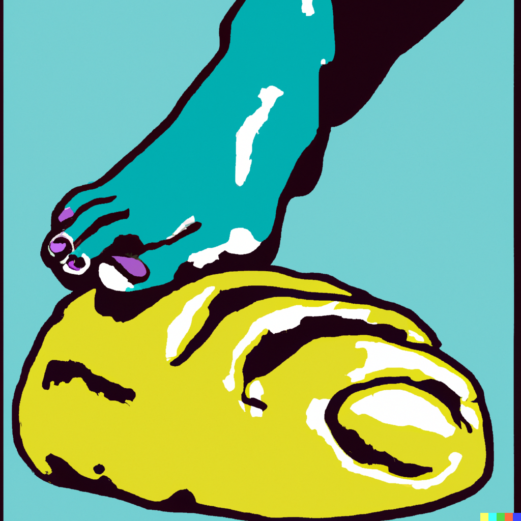Prompt: "Toe in the Dough", Pop Art by Warhol